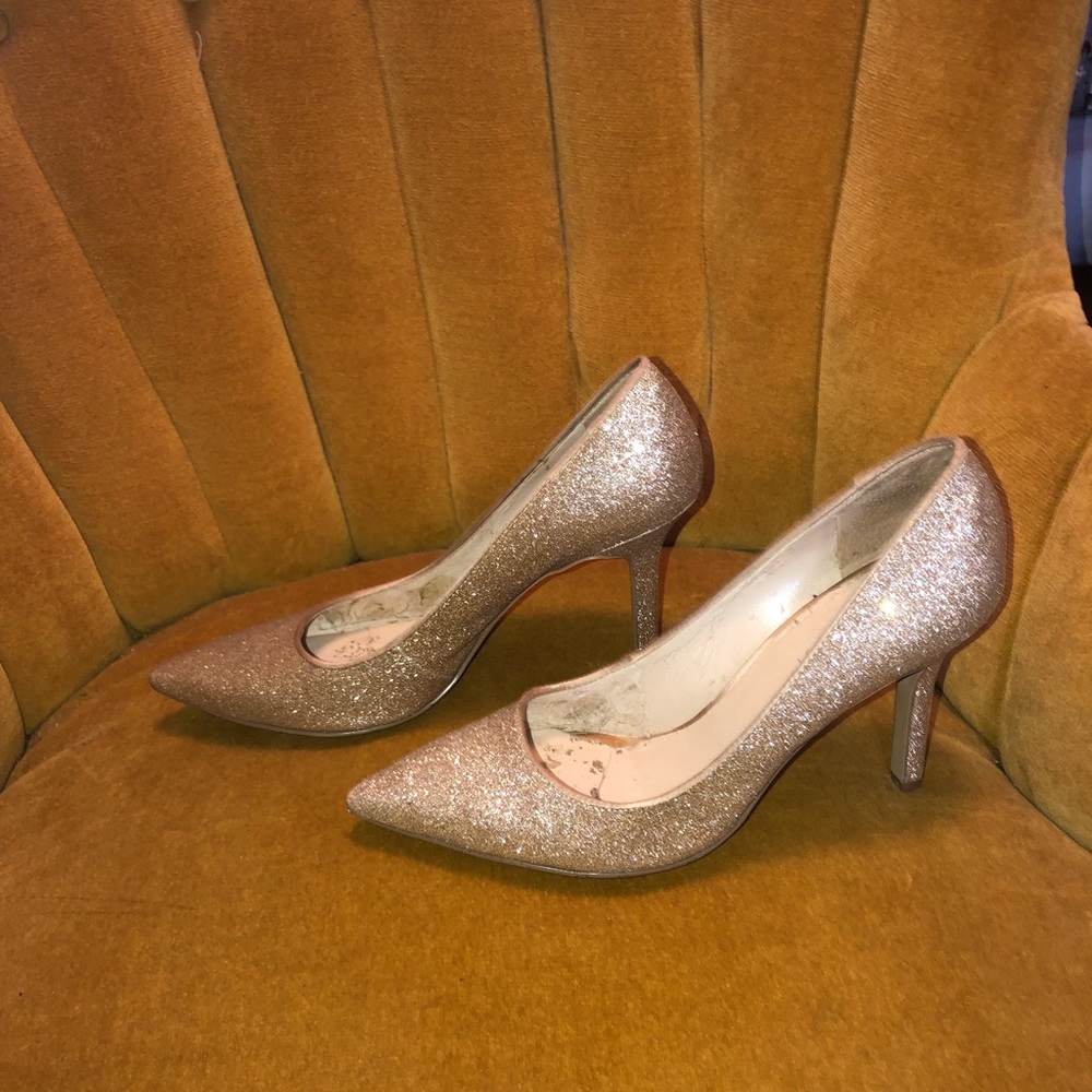 Sparkly Nine West heels! Gold